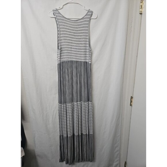 Womens Sz XL Egy California Striped Tiered Maxi Dress Stretch Coastal Cruise - Picture 4 of 6